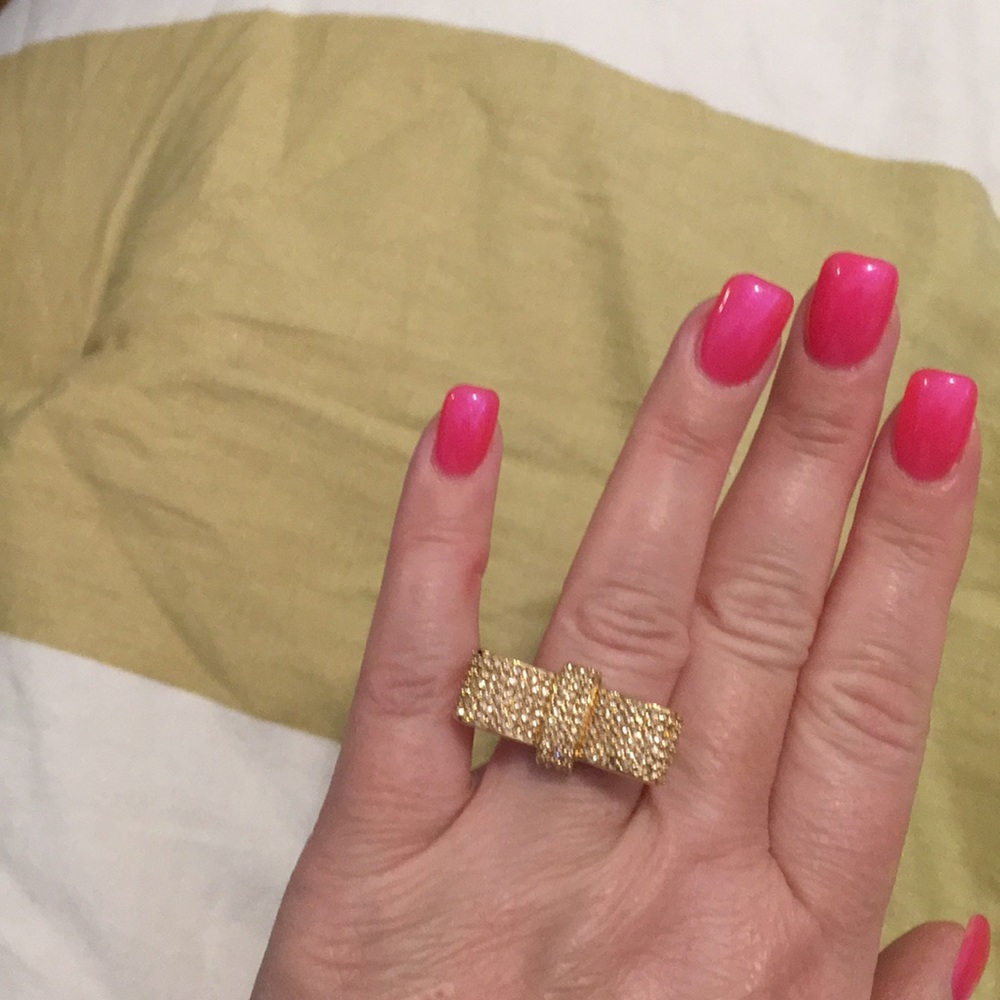 Swarovski Deluxe Bow Ring Gold Plated